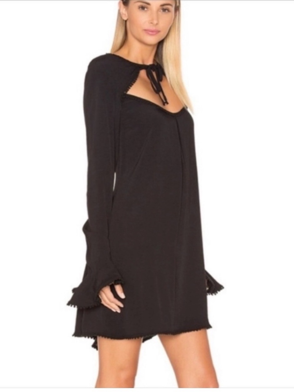 For Love & Lemons Black Mini
Dress with Pom Trim size small